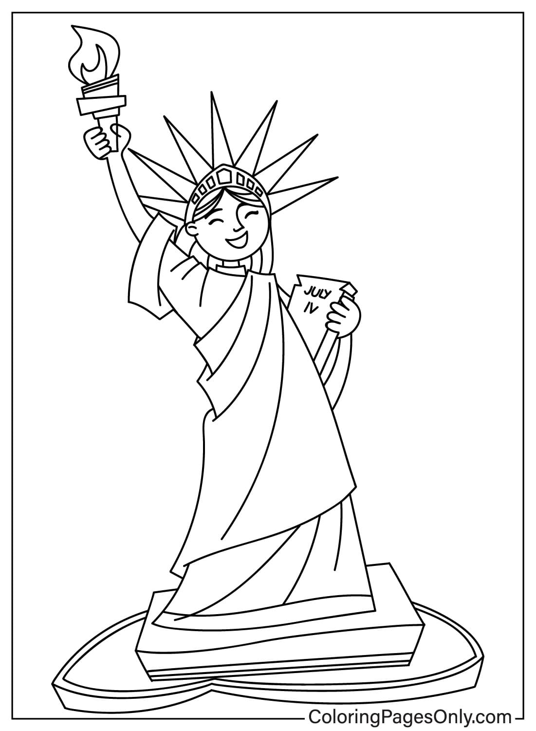 Dibujos para colorear de la Estatua de la Libertad para descargar