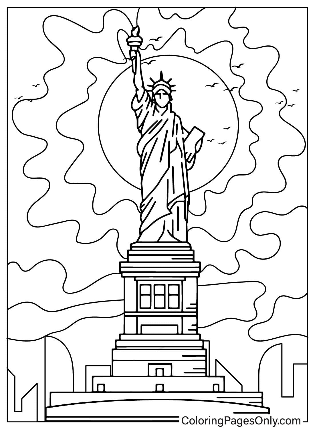 Dibujos para colorear de la Estatua de la Libertad para niños de Estatua de la Libertad