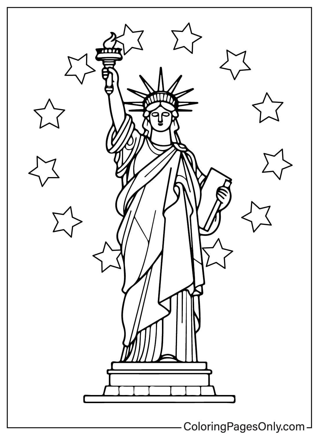 Immagine della Statua della Libertà da colorare