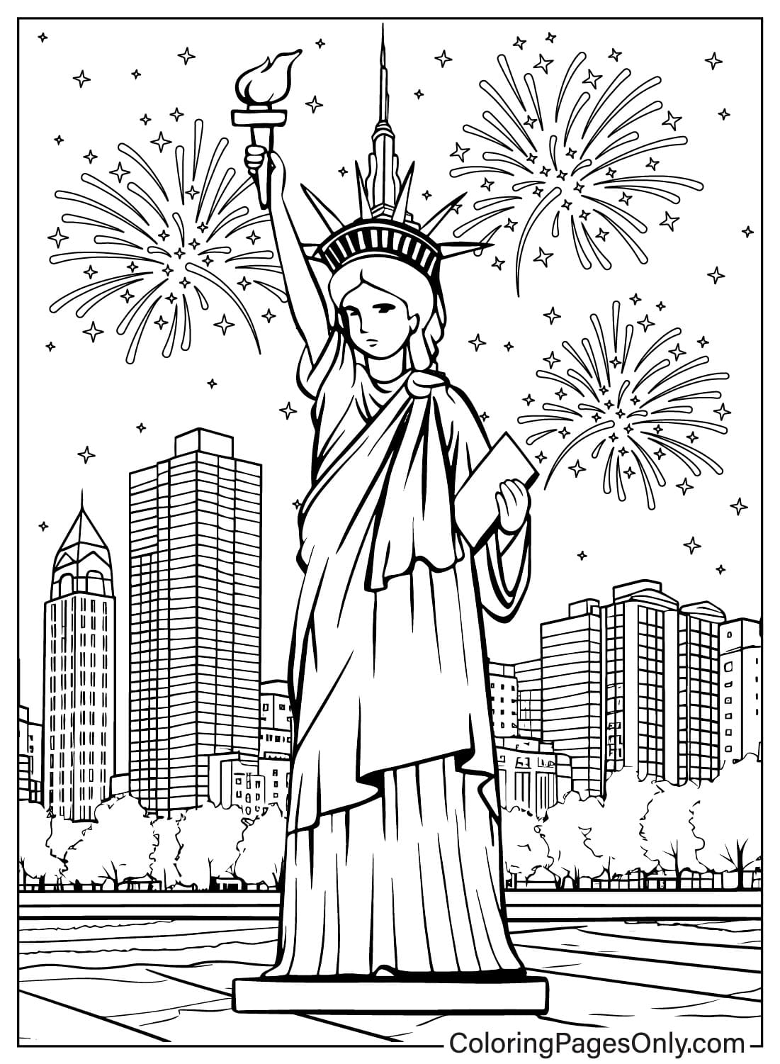 Liberty Statue Coloring Clipart Pages Drawing Clip Outline Template Liberty Statue Coloring Clipart Pages Drawing Clip Outline Template