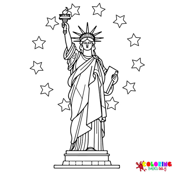 Dibujos para colorear estatua de la libertad