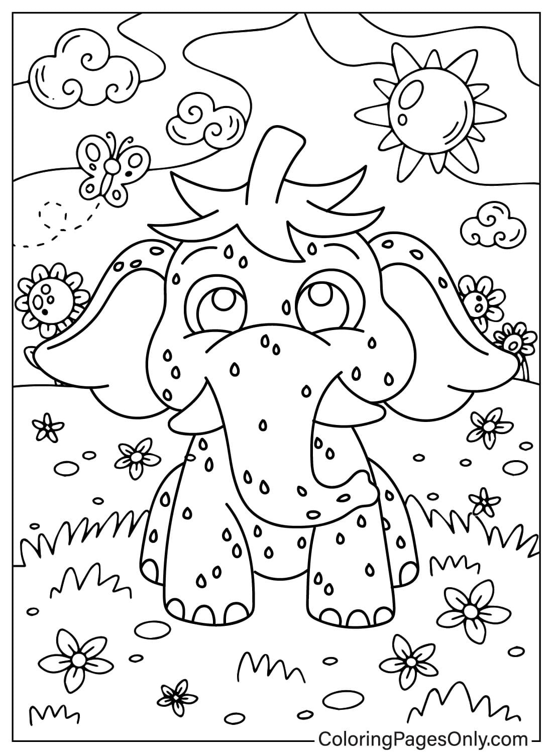 Libro para colorear de elefante de fresa de Strawberry Elephant