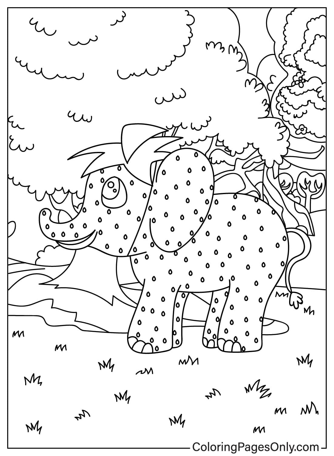 Página para colorear de Meme Elefante de Fresa de Elefante de Fresa