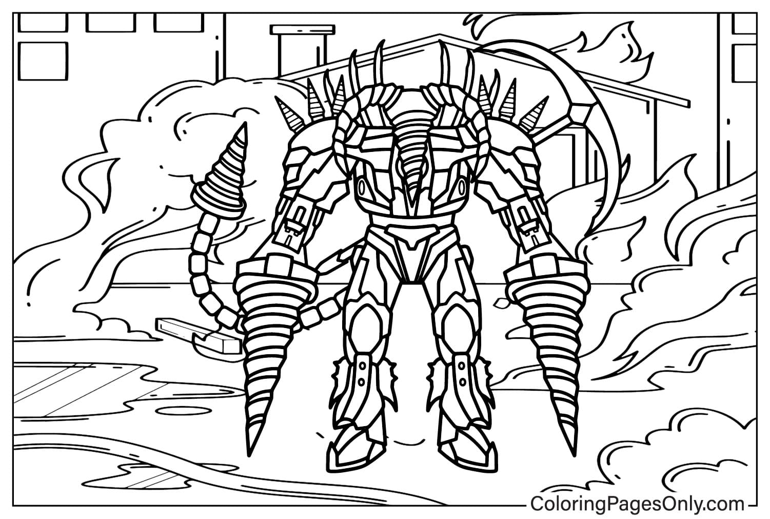 Upgraded Titan Drill Man Coloring Page Free from Upgraded Titan Drill Man