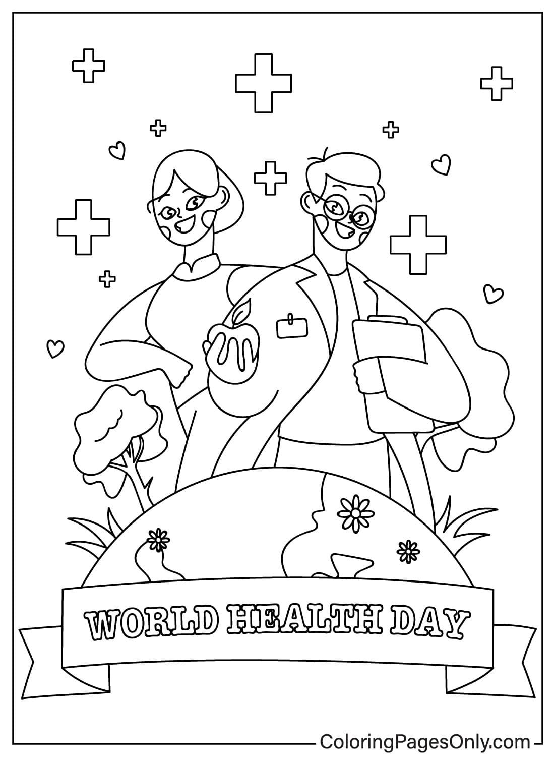 Páginas para colorir do Dia Mundial da Saúde para baixar do Dia Mundial da Saúde
