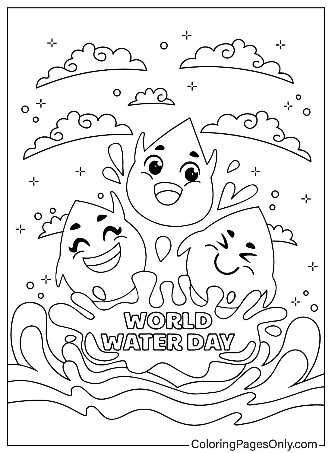 World Water Day Awareness Coloring Sheet from World Water Day