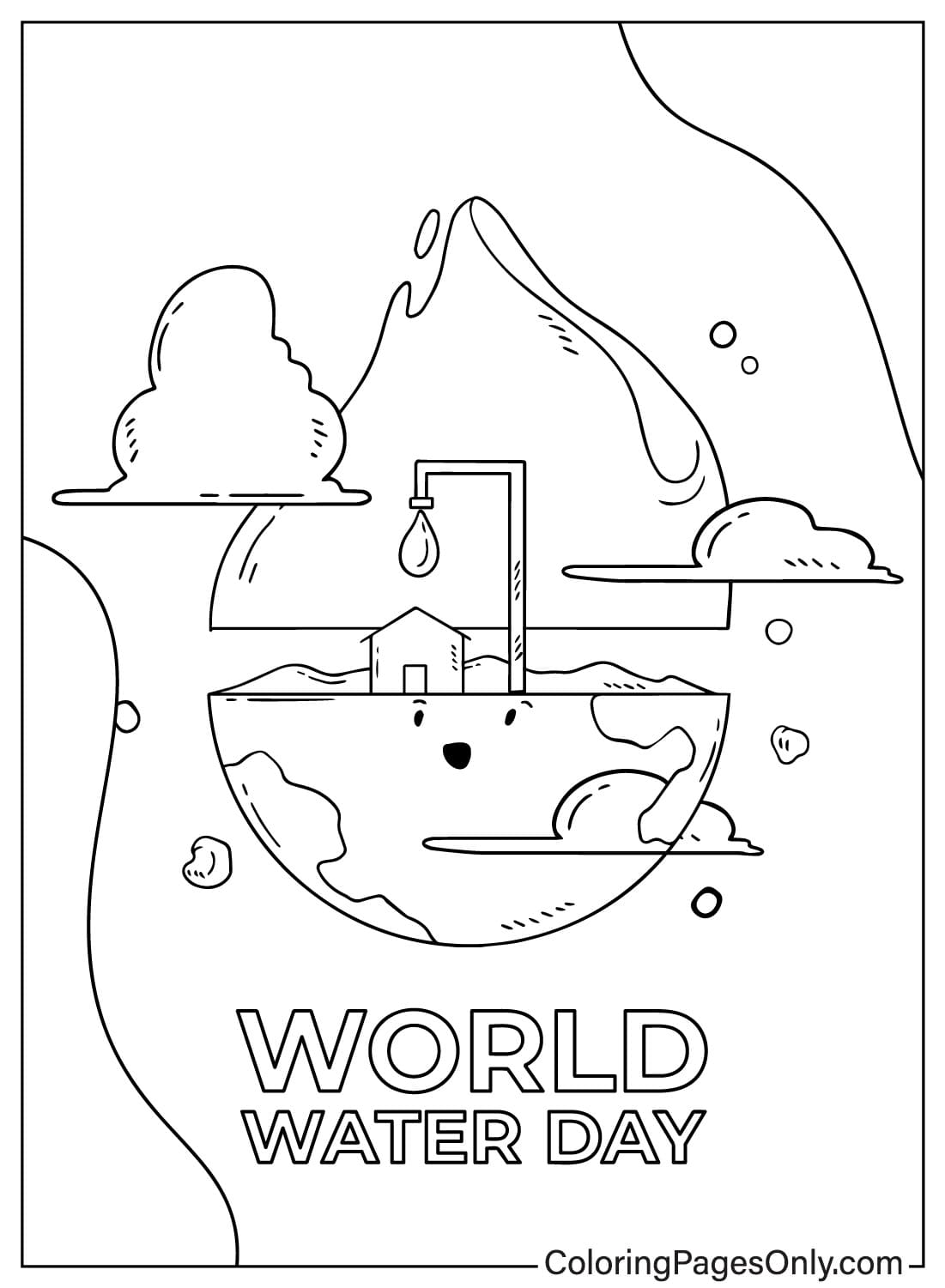 Livre de coloriage pour la Journée mondiale de l'eau de la Journée mondiale de l'eau
