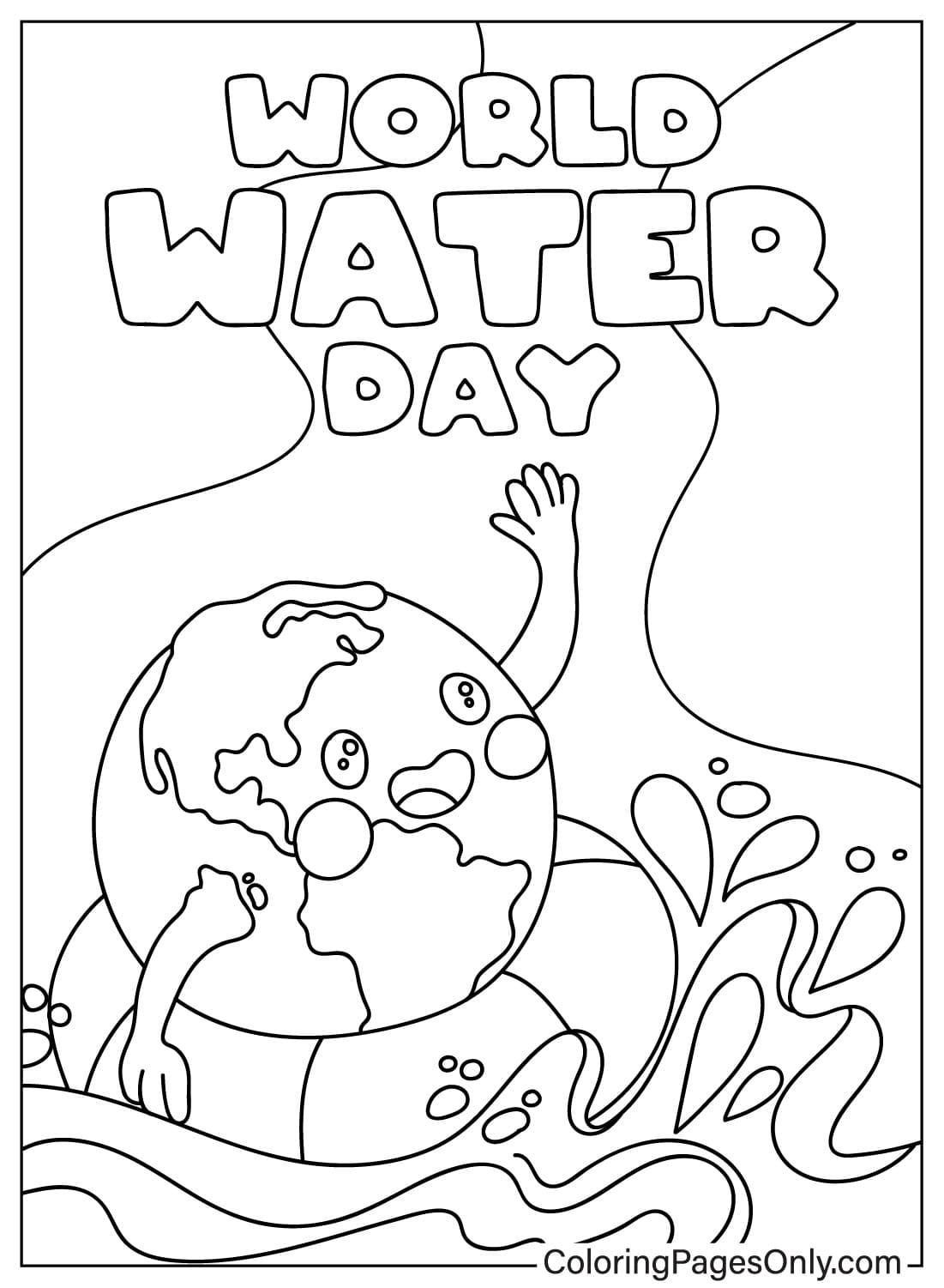 Hoja para colorear del Día Mundial del Agua del Día Mundial del Agua