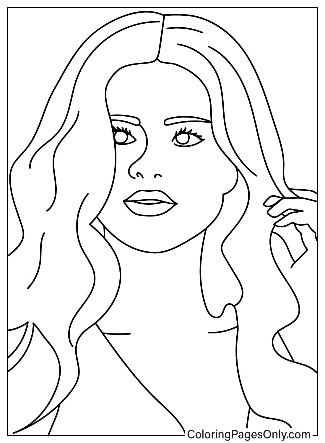 Beautiful Selena Gomez Coloring Page from Selena Gomez