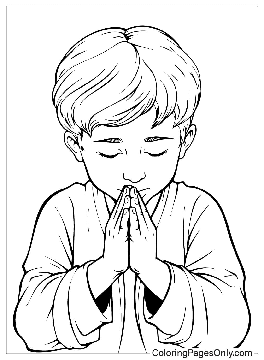 Junge, der vom Gebetstag an betet