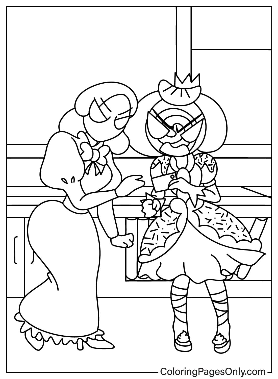 Candy Princess e Martha Found are Angry Coloring Page do The Amazing Digital Circus