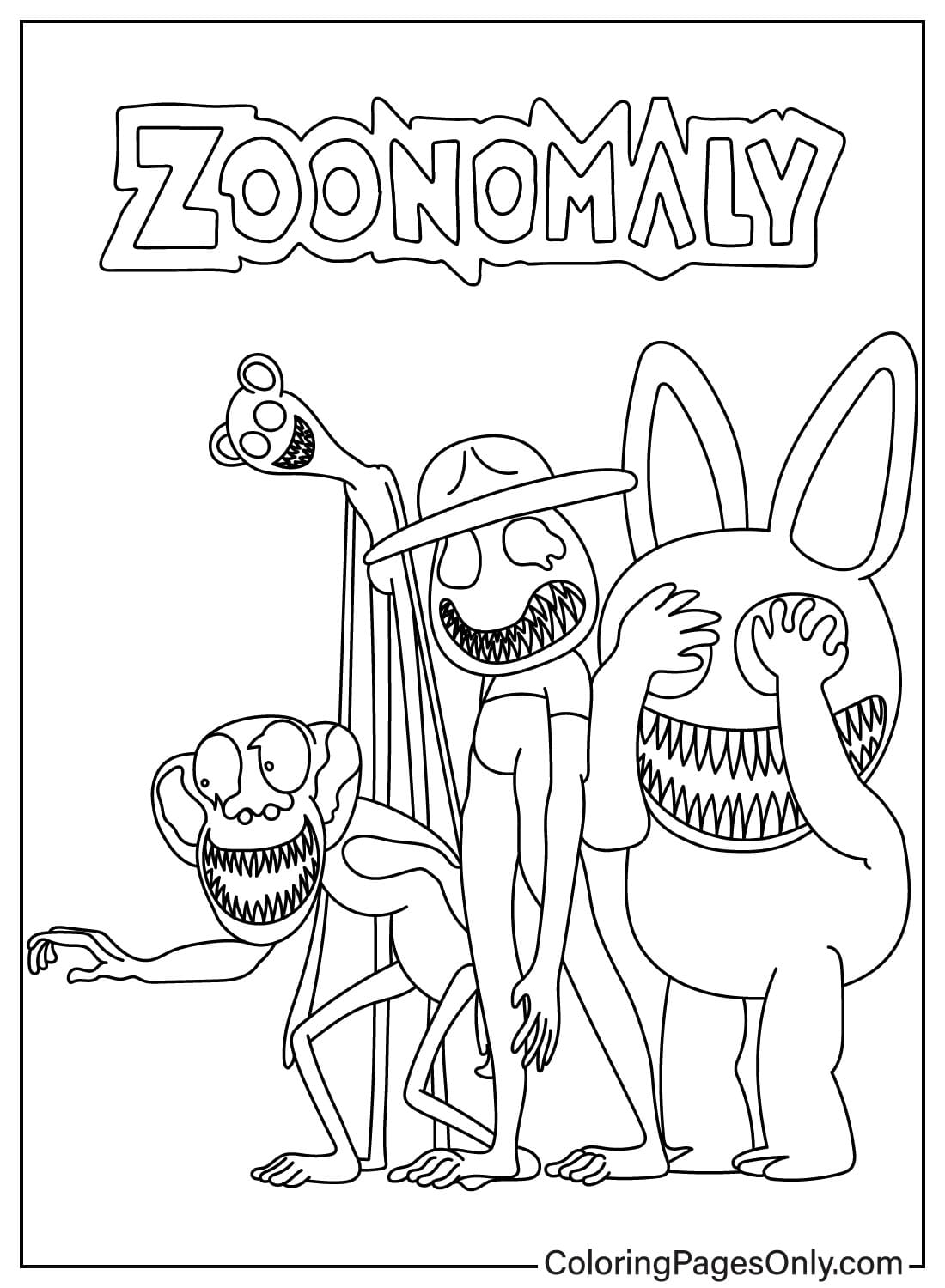 صفحات تلوين الشخصيات من Zoonomaly