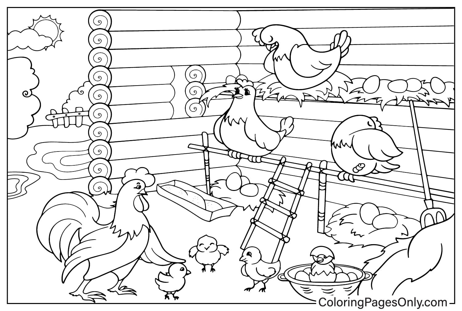 Kippen op de boerderij van Farm Animal
