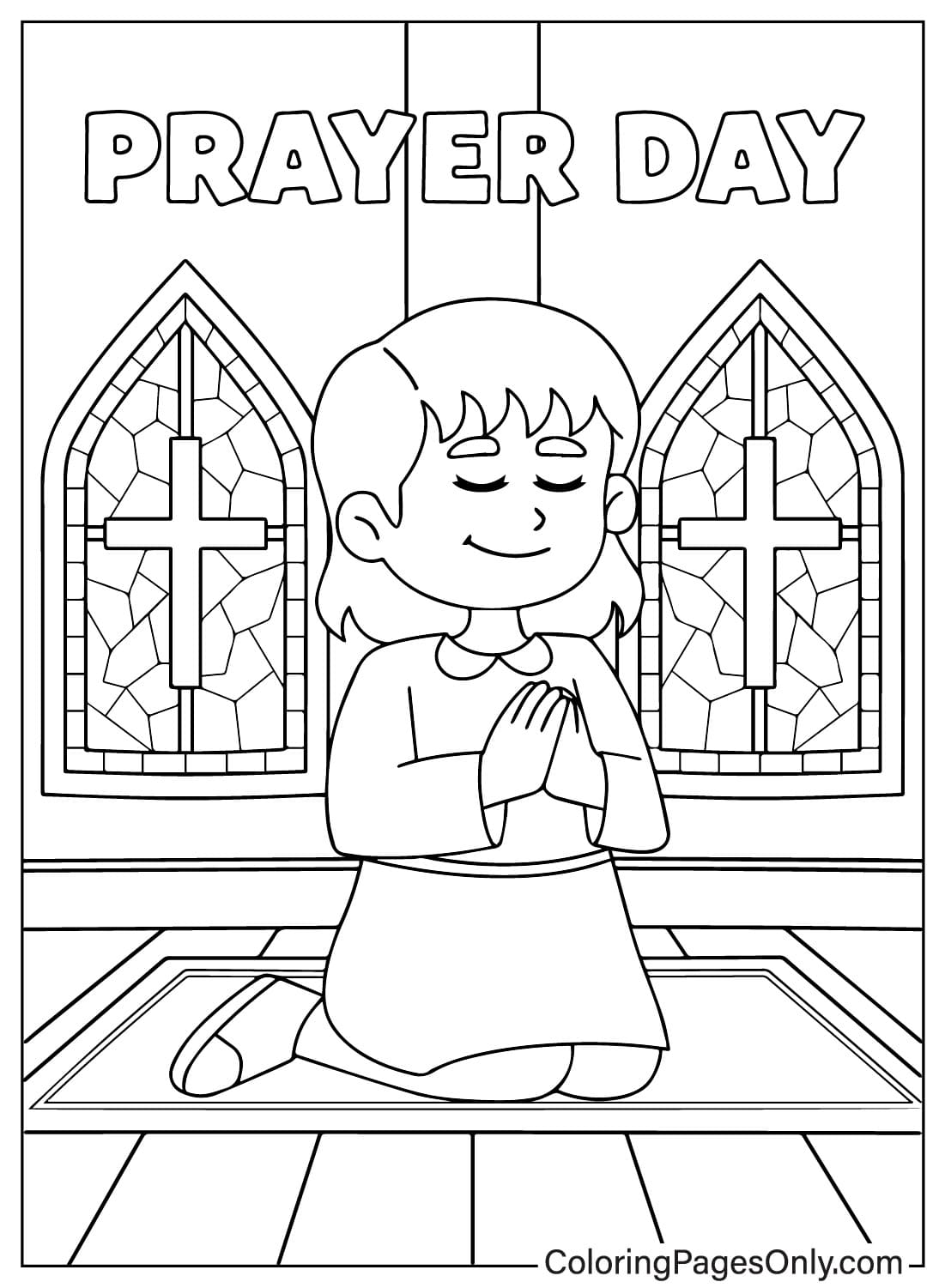基督教女孩从祈祷日开始祈祷