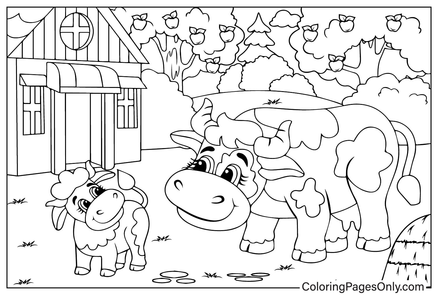 Vaca en una granja de animales de granja