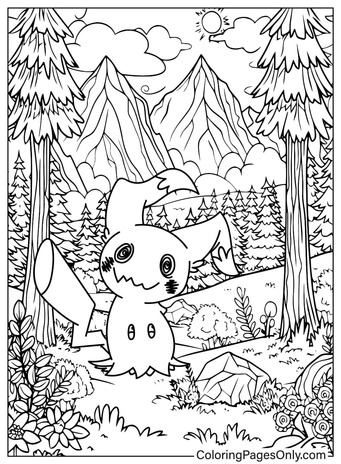 Cute Mimikyu in the Forest from Mimikyu