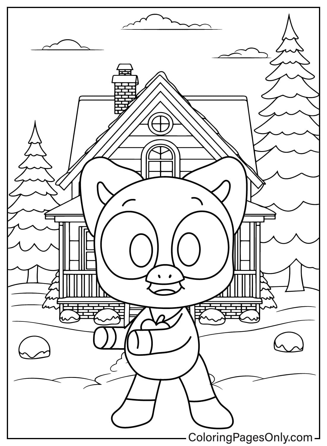 Cute PickyPiggy Coloring Page from PickyPiggy
