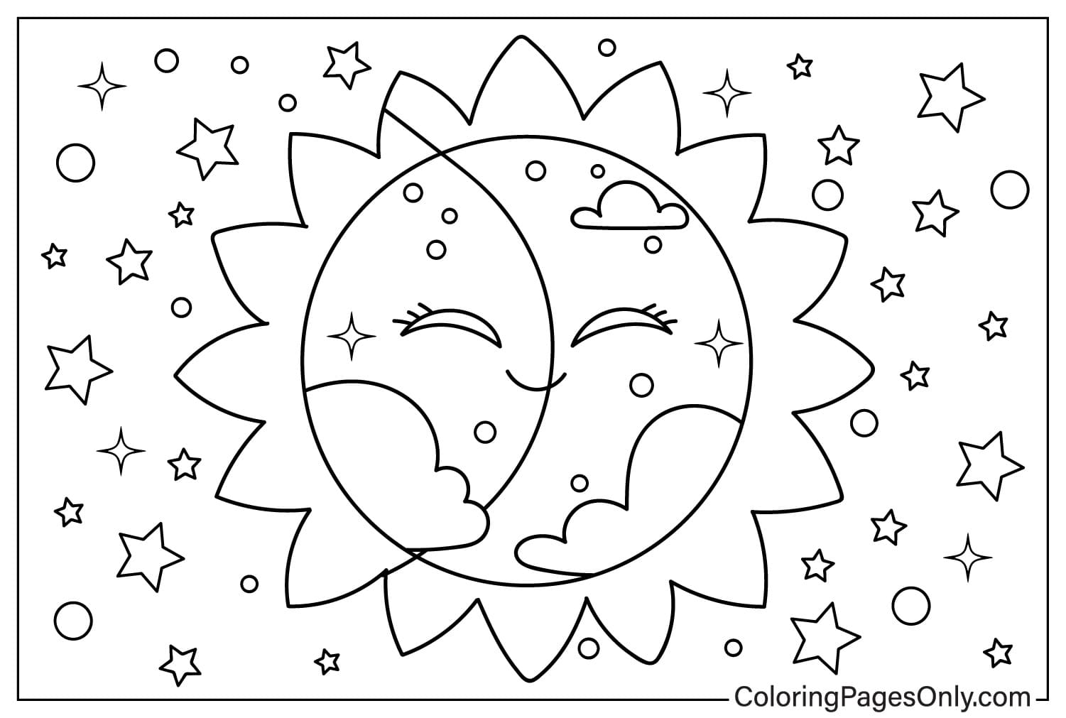 Draw Eclipse Coloring Page from Solar Eclipse