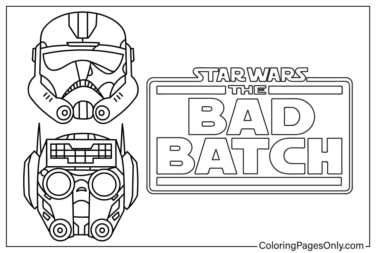 Desenhando a máscara da temporada de Star Wars The Bad Batch da 3ª temporada de Star Wars The Bad Batch