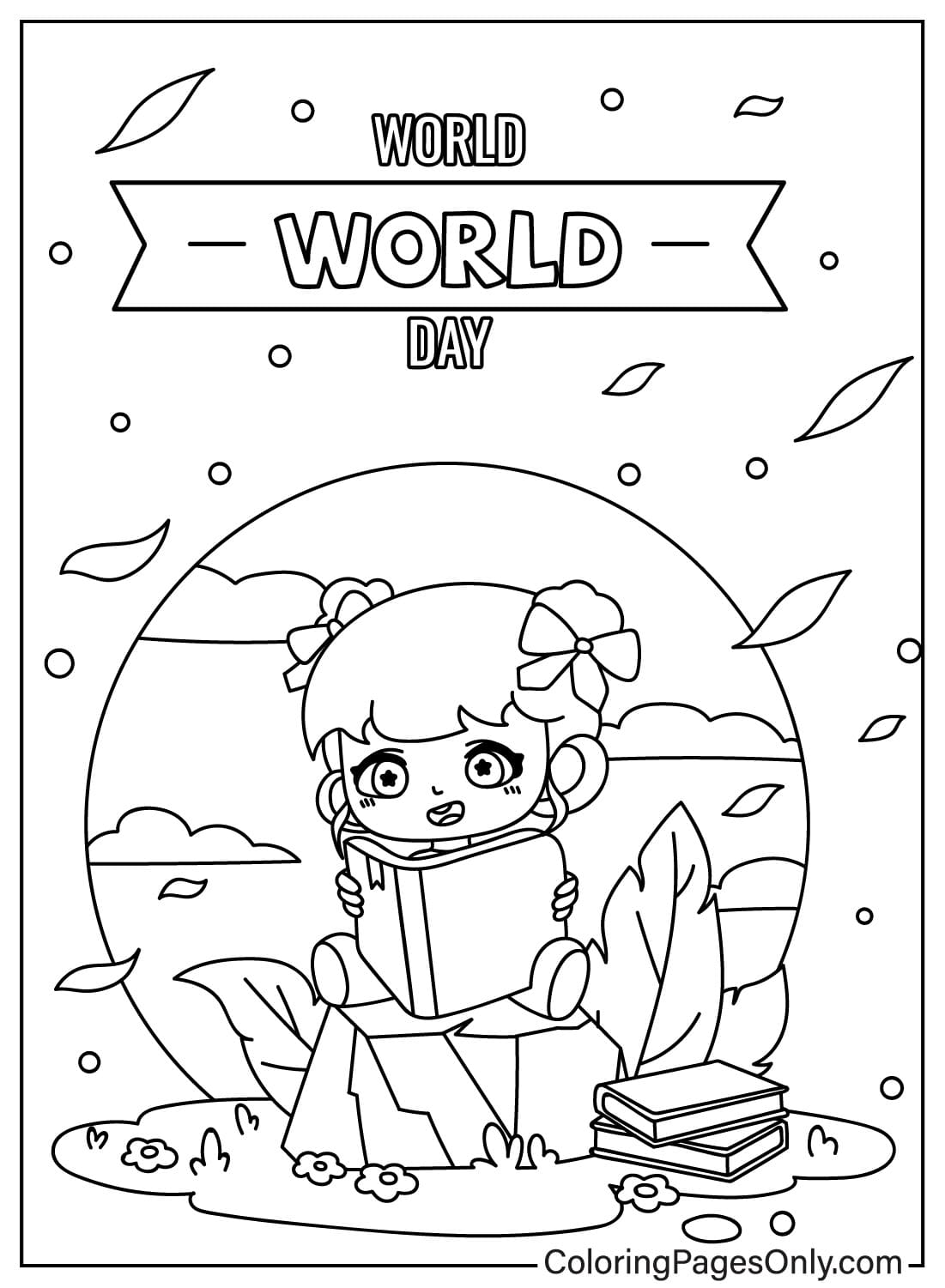 Drawing World Book Day Coloring Page from World Book Day