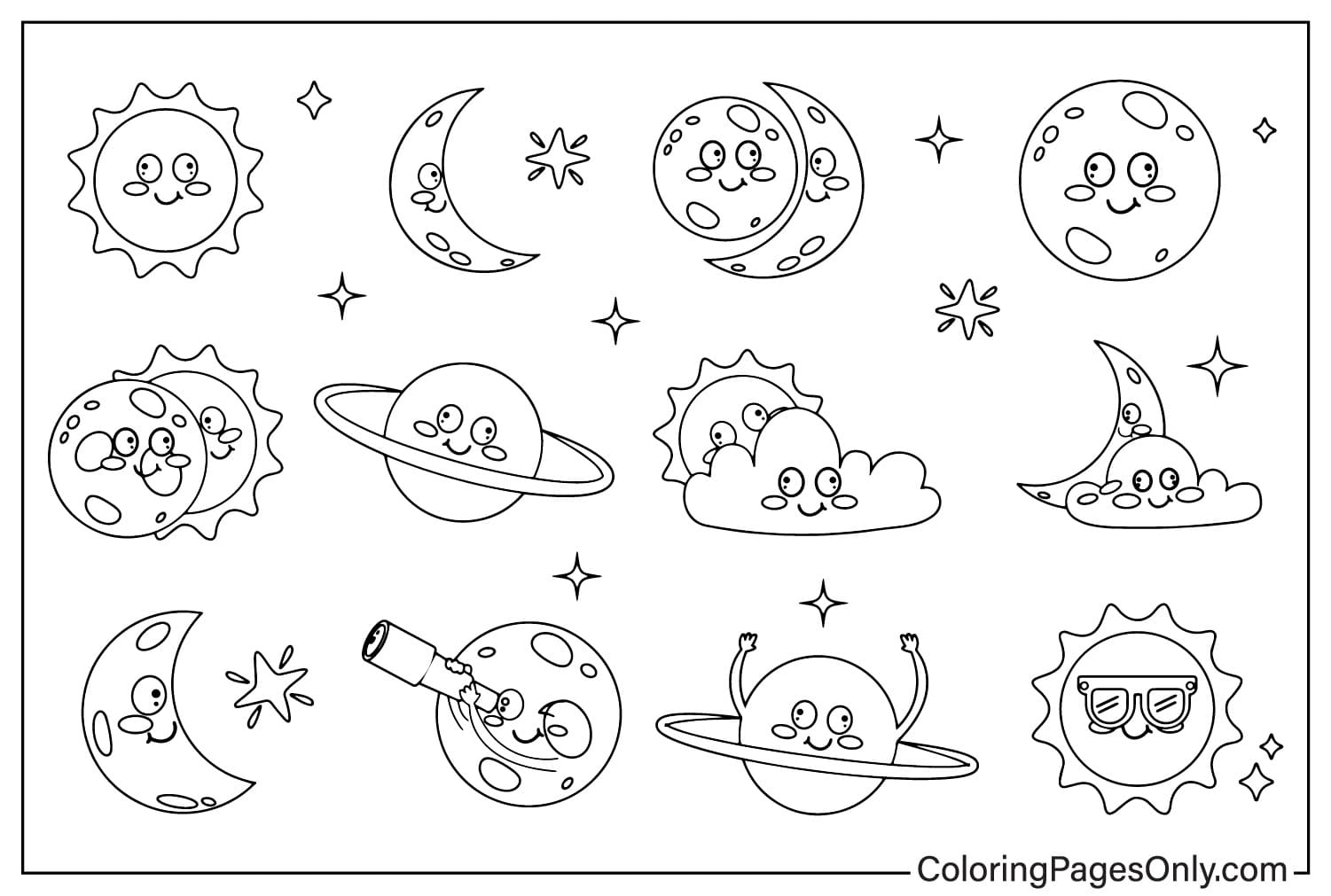 Pagina da colorare di Eclissi da Eclissi solare