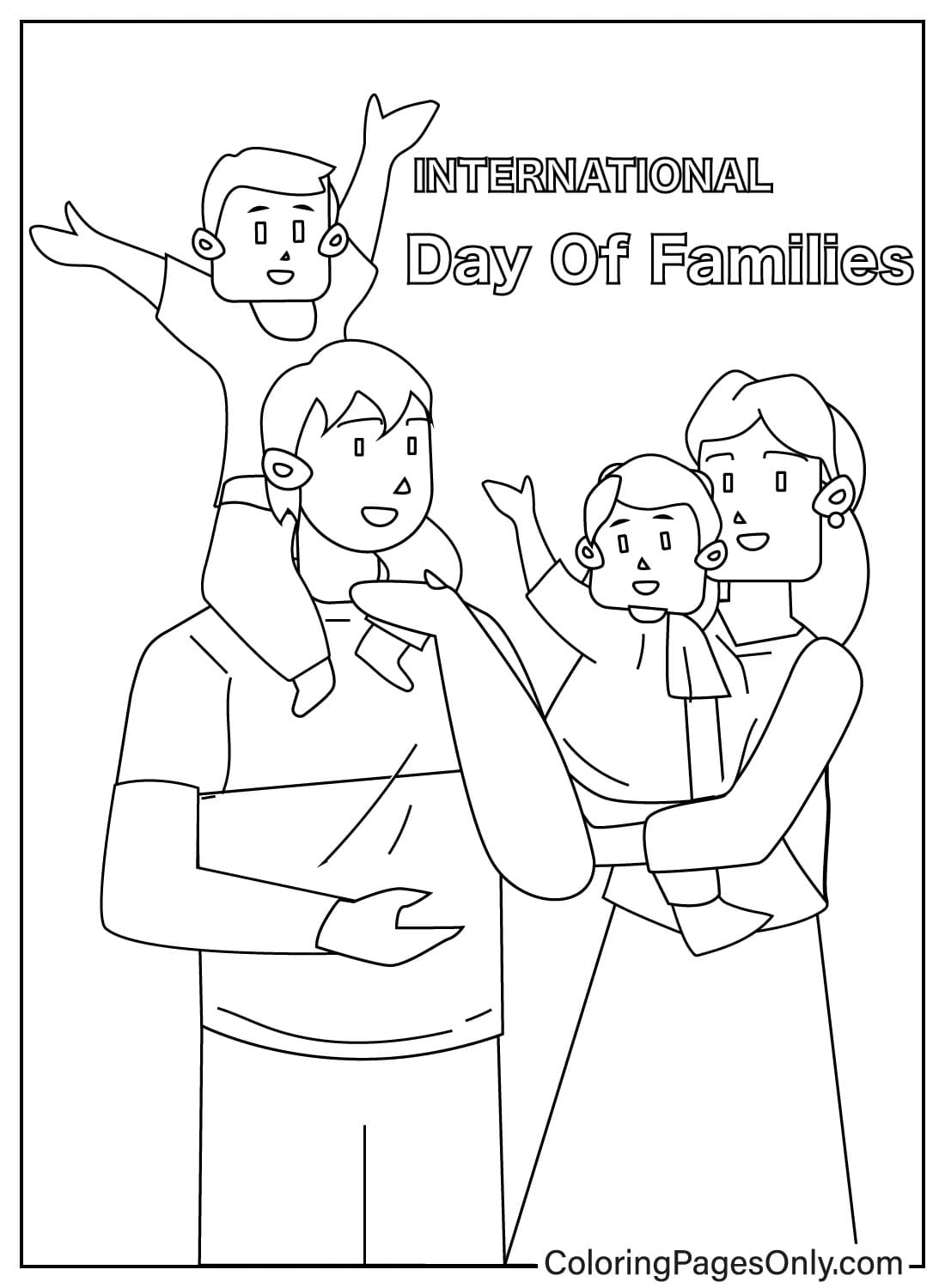 Familiedag kleurplaat voor kinderen van Familiedag