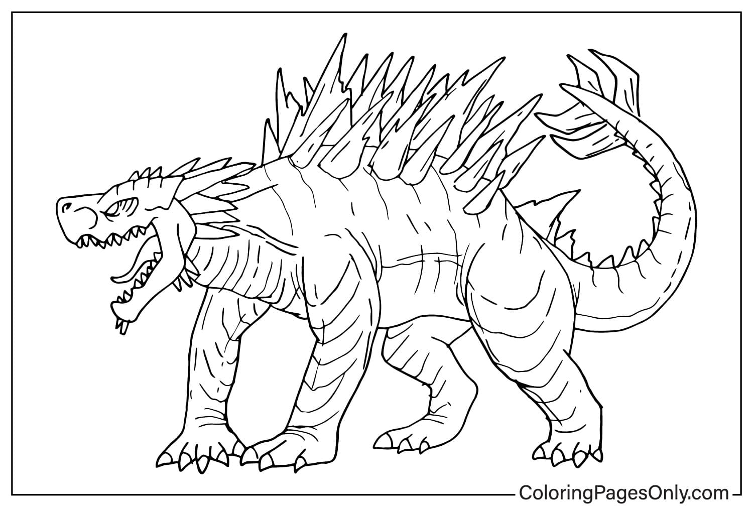 Godzilla Coloring Page for Kids from Godzilla x Kong: The New Empire