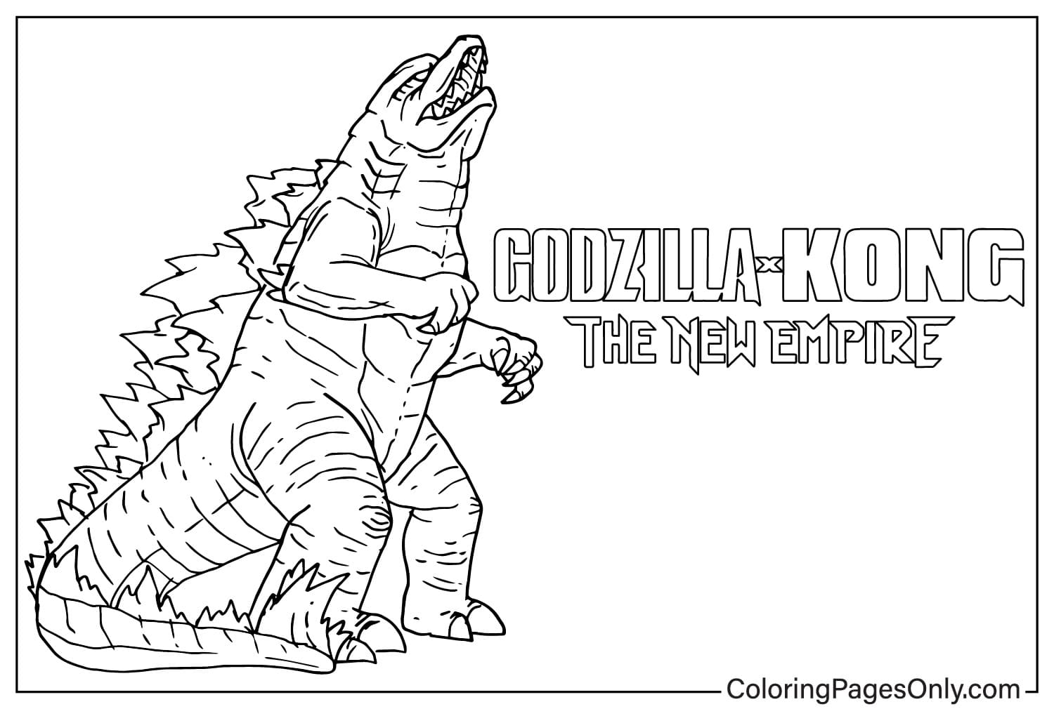 Godzilla Coloring Page from Godzilla x Kong: The New Empire