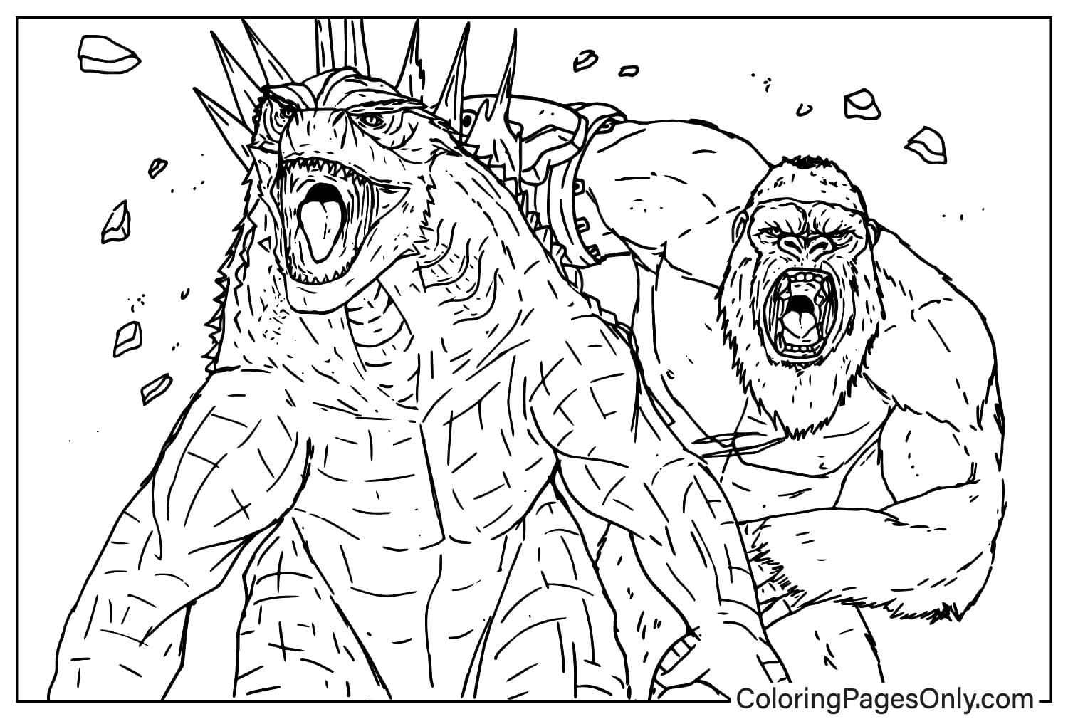 Godzilla X Kong Coloring Pages Godzilla X Kong Coloring Pages
