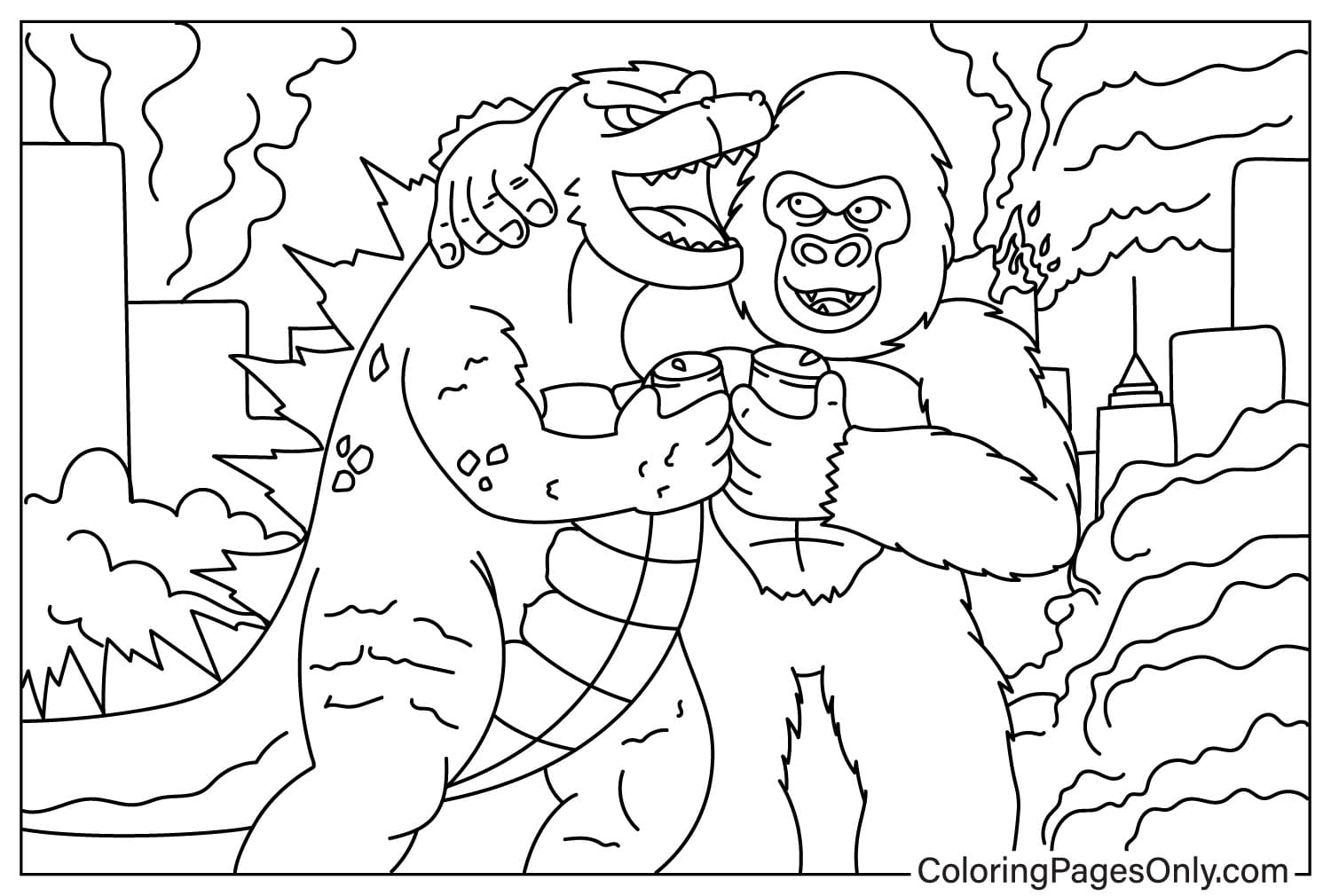 Godzilla x Kong- The New Empire to Color from Godzilla x Kong: The New Empire