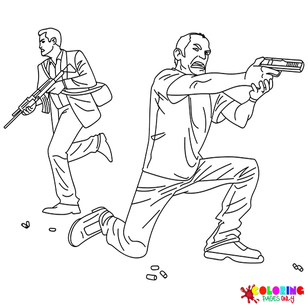Desenhos para colorir de Grand Theft Auto V (GTA 5)