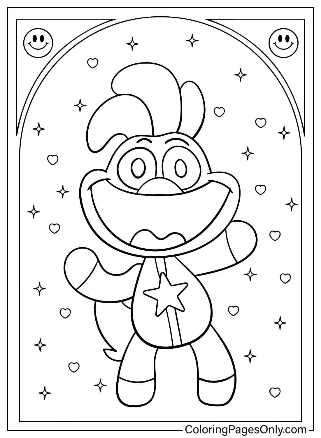 Happy KickinChicken Coloring Page from KickinChicken
