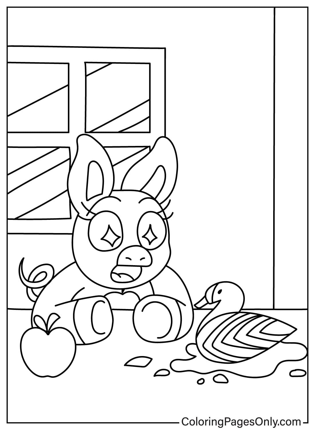 Happy PickyPiggy Coloring Page from PickyPiggy