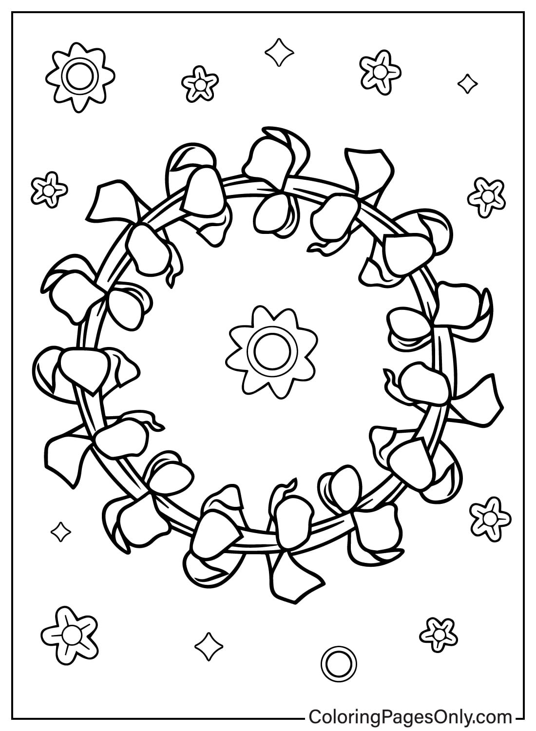 Page de coloriage du collier Lei de fleurs d'Hawaï de Lei Day