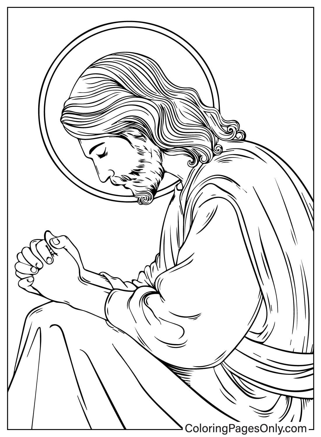 Jezus bidt vanaf de gebedsdag