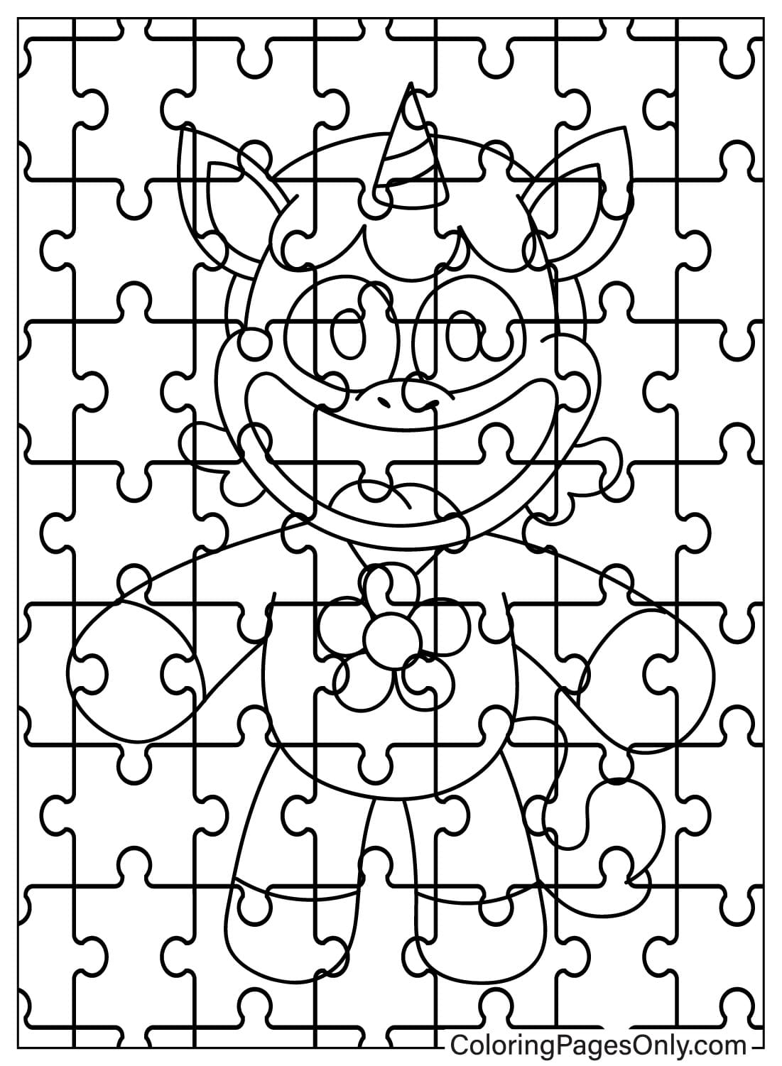 Jigsaw Puzzle CraftyCorn Coloring Page from CraftyCorn