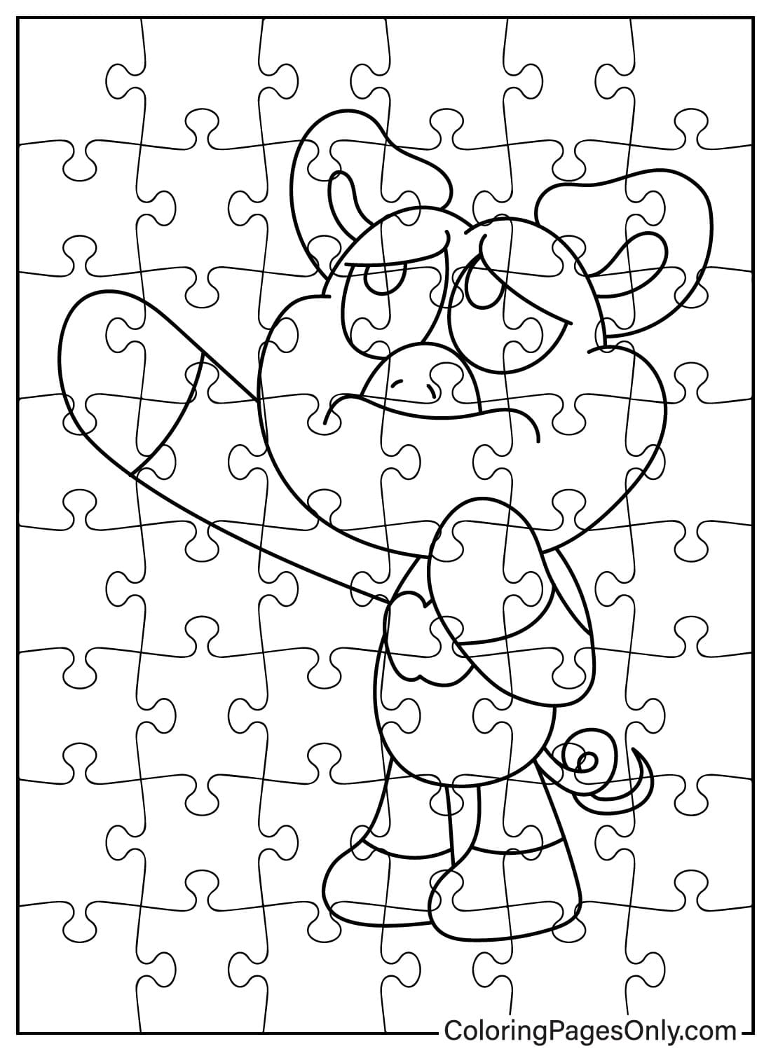 Jigsaw Puzzle PickyPiggy Coloring Page from PickyPiggy