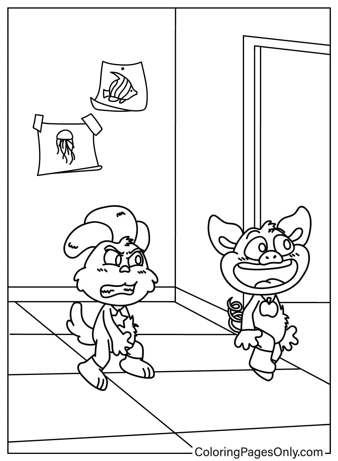 KickinChicken and PickyPiggy Coloring Page from PickyPiggy