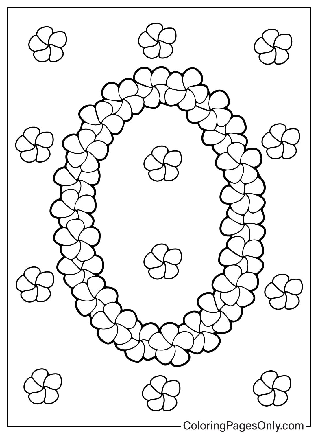 Lei Day Wreath Coloring Page to Download from Lei Day