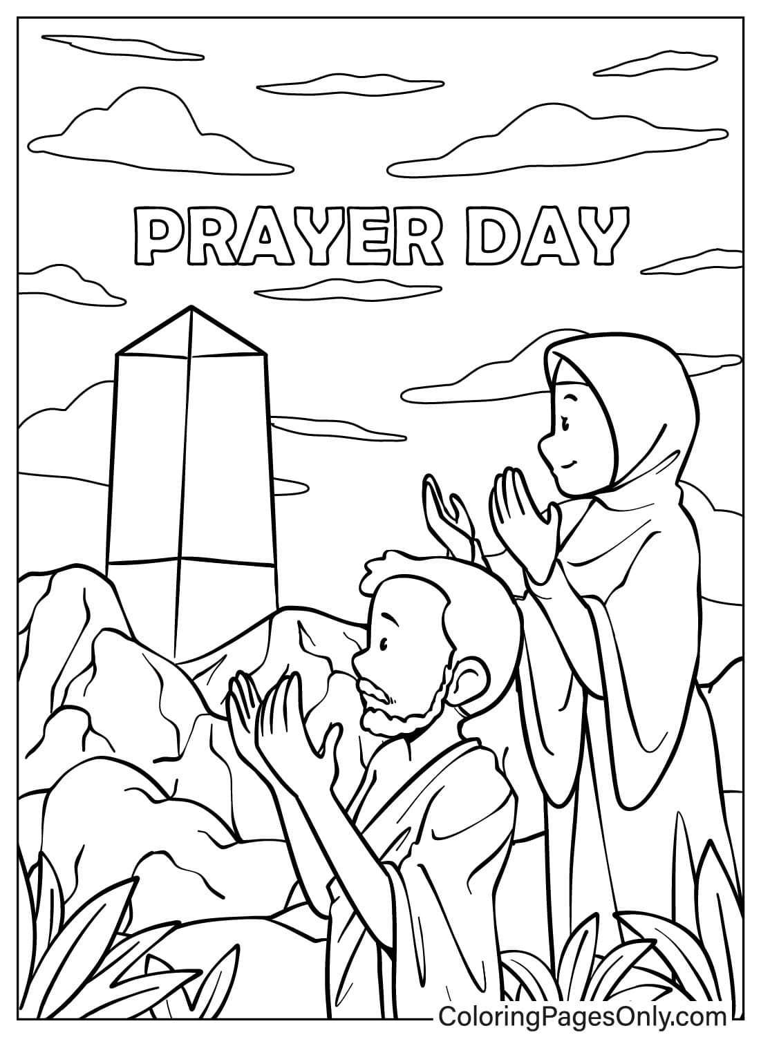男人和女人从祈祷日开始祈祷