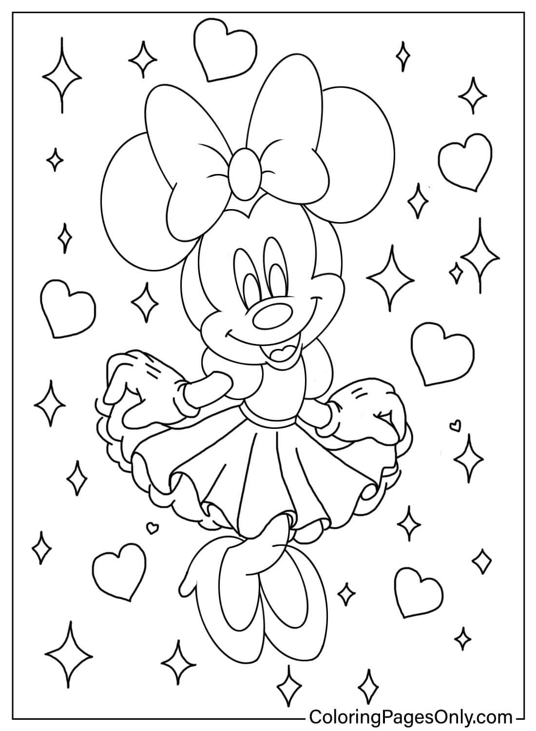 Minnie Mouse kleurplaat van Minnie Mouse