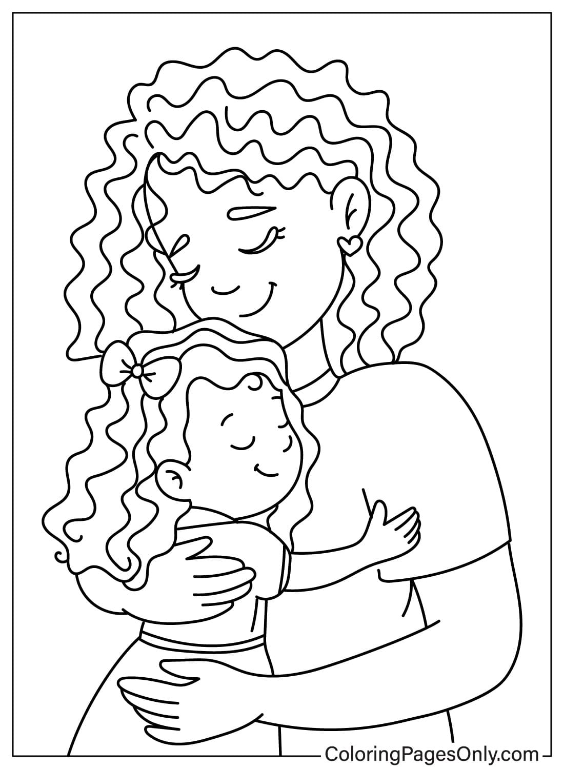 Мать обнимает свою дочь с Дня матери
