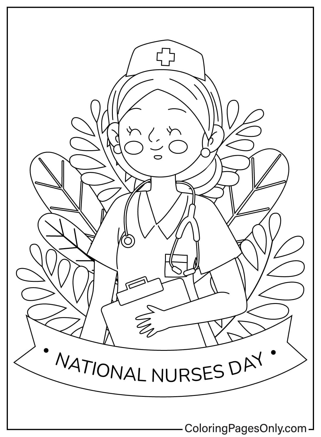ورقة تلوين ممرضة للأطفال من ممرضة