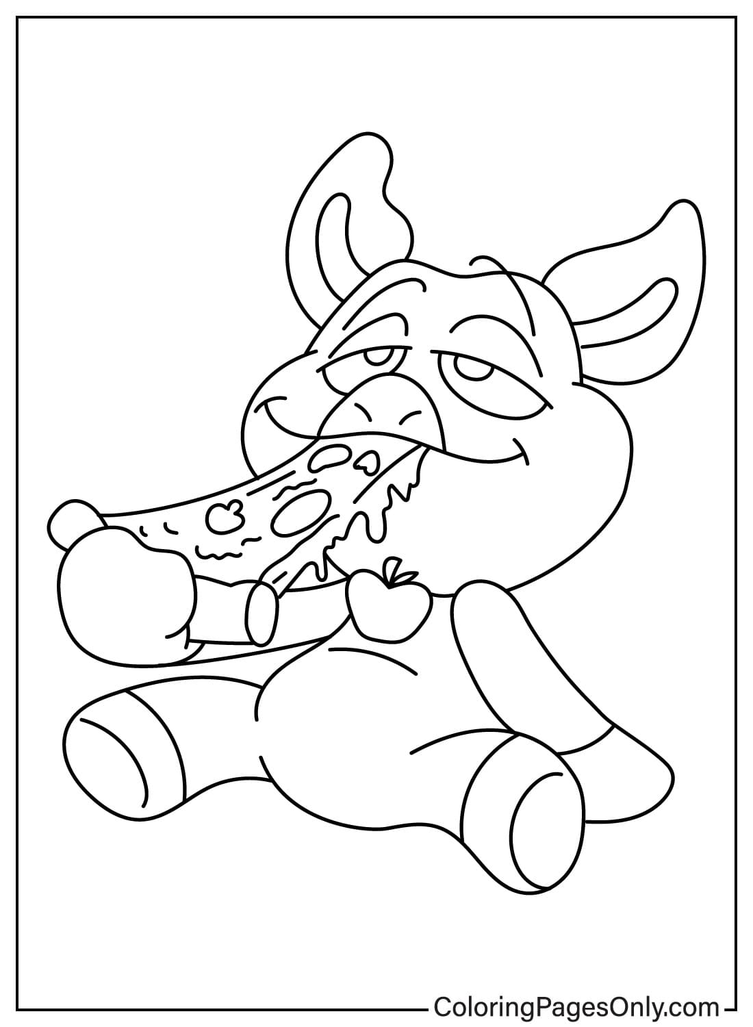 PickyPiggy Coloring Page Eating Pizza from PickyPiggy