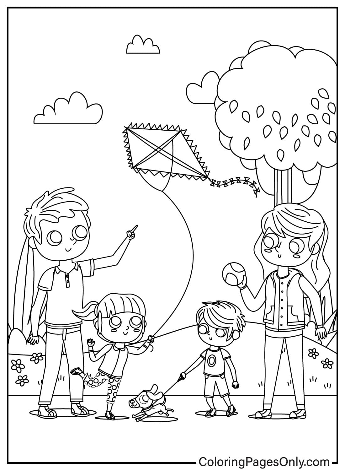 Fotos da página para colorir do Dia da Família do Dia da Família