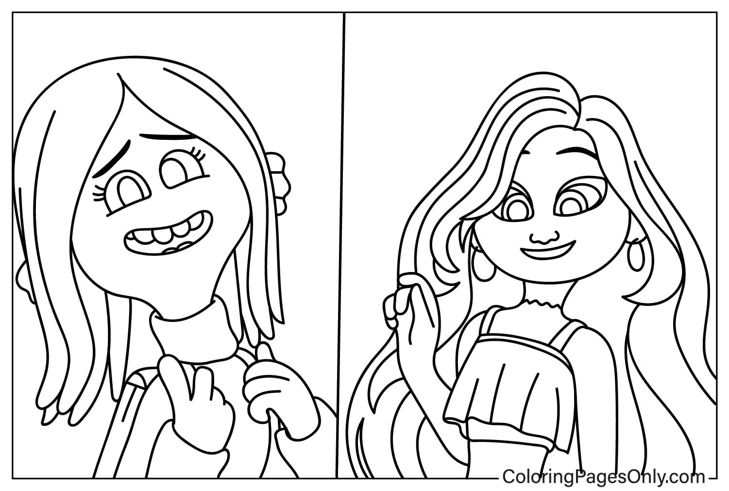 Pictures Ruby and Chelsea Images Coloring Page from Ruby Gillman Teenage Kraken