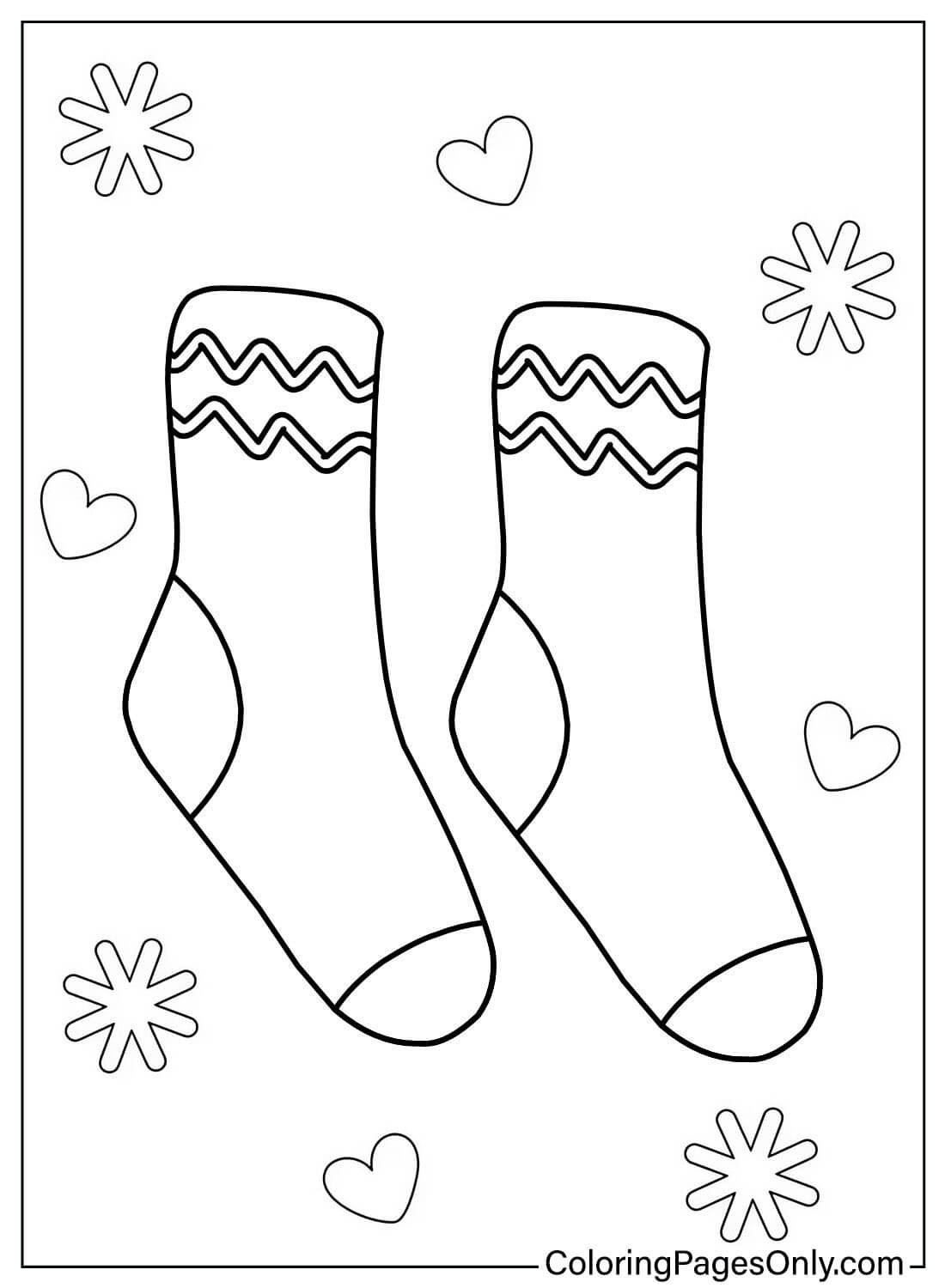 Pictures Socks Coloring Page from Socks