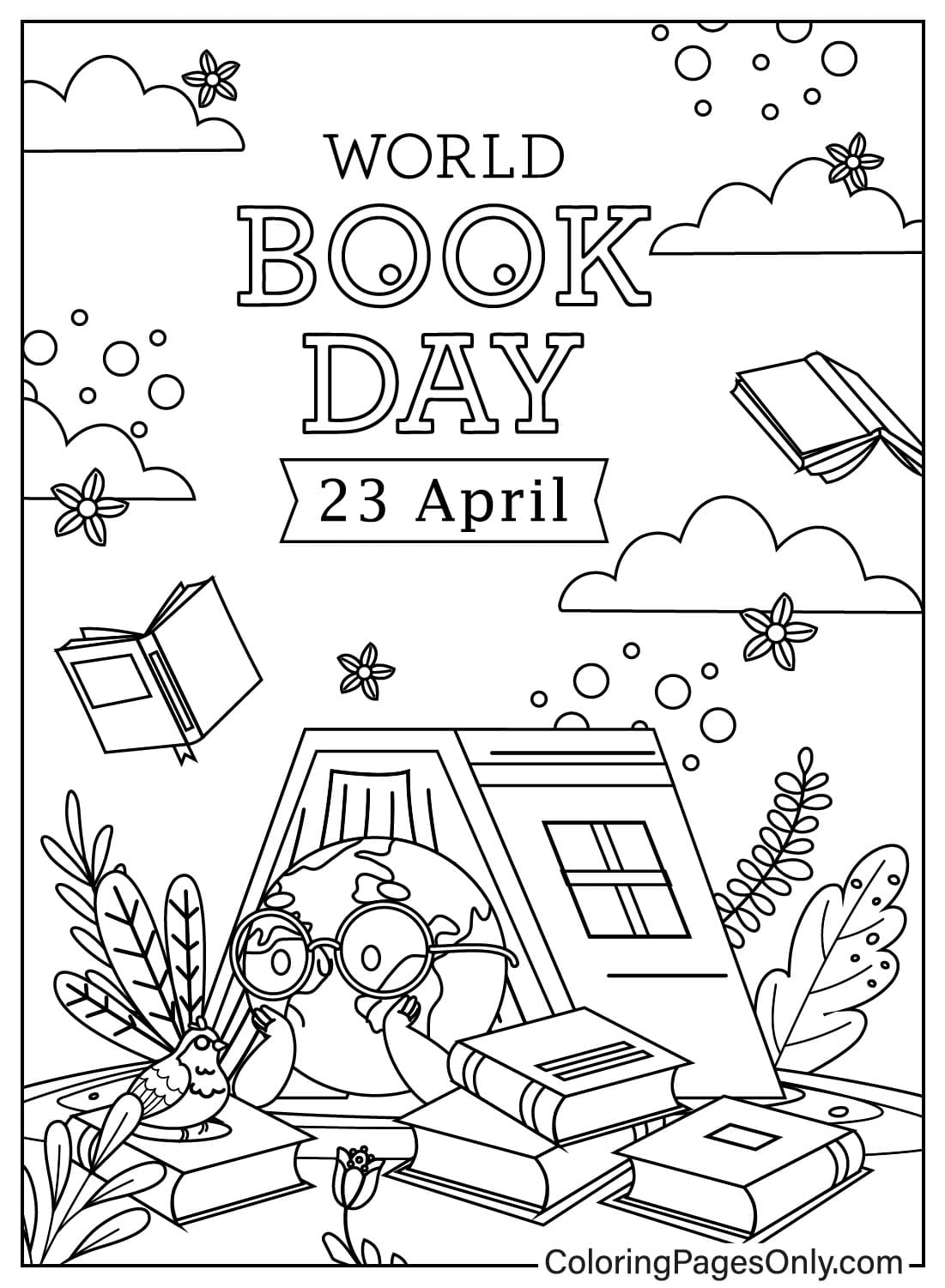 World Book Day Coloring Pages Free Printable PDF Online Coloring World Book Day Coloring Pages Free Printable PDF Online Coloring