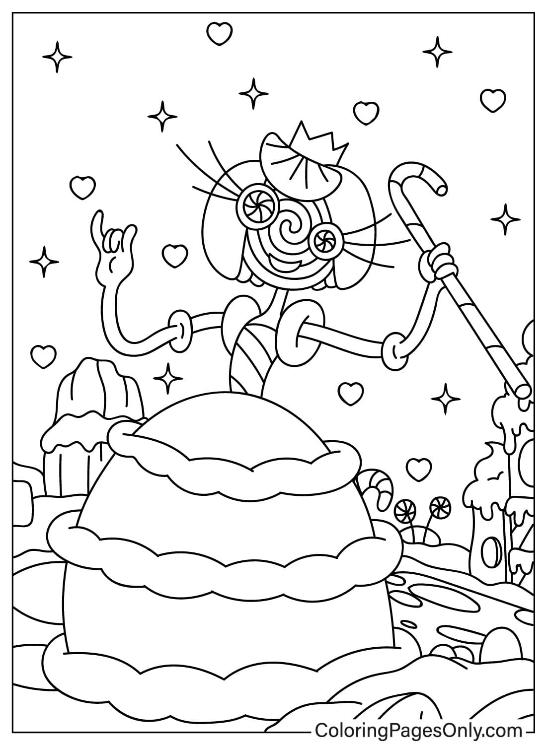 Princess Loolilalu and Candy World Coloring Page from Princess Loolilalu