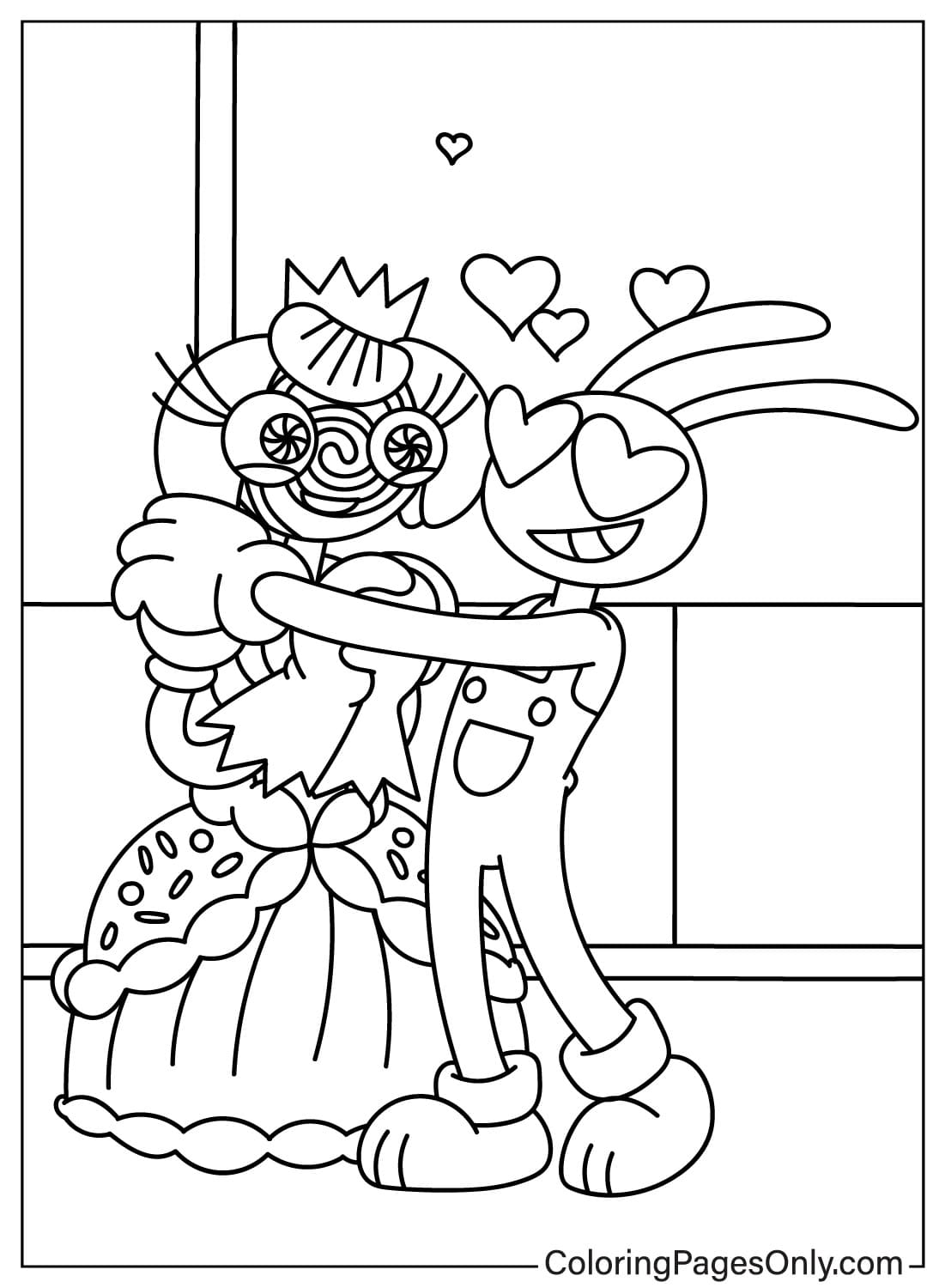 Página para colorir da Princesa Loolilalu e Jax de Jax